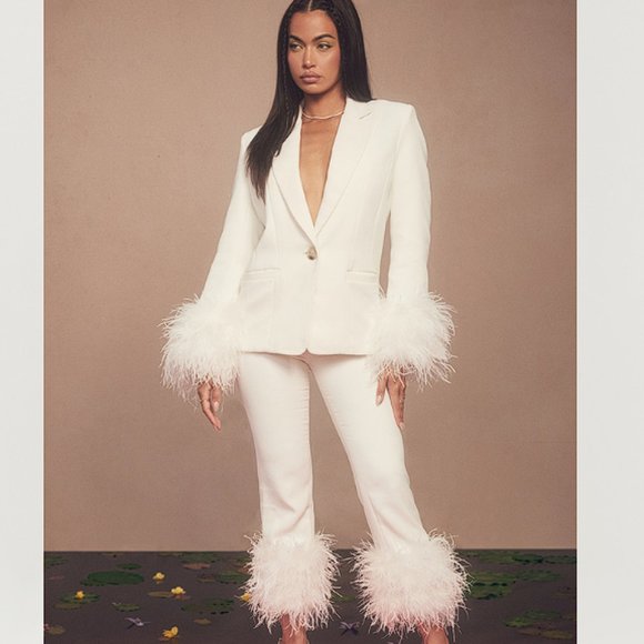 HOUSE OF CB 'Iman' Ivory Oversized Blazer NWOT - Picture 8 of 12